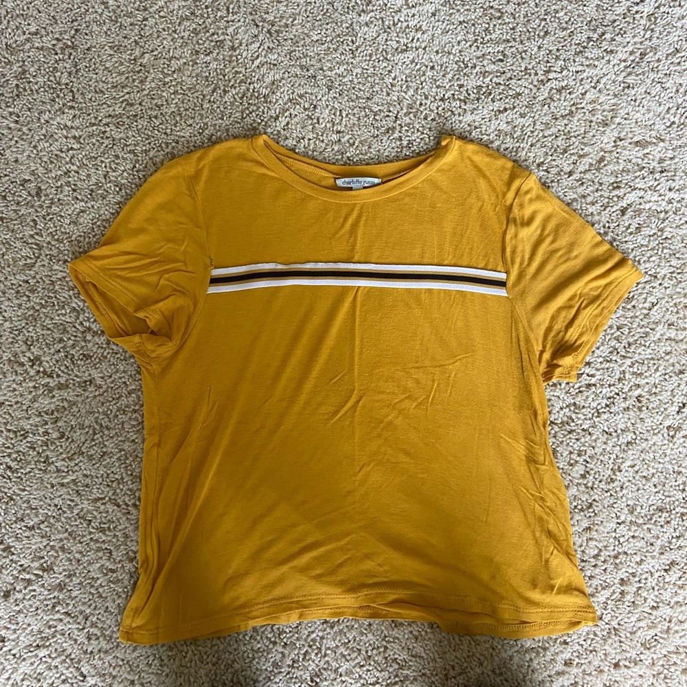 Charlotte Russe yellow striped tee
